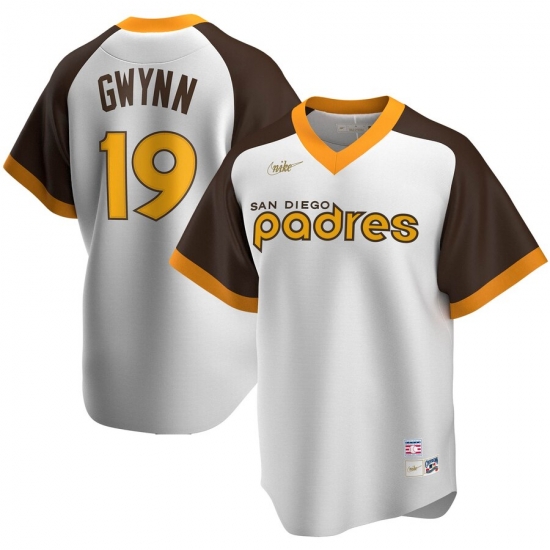 Men San Diego Padres 19 Tony Gwynn San Nike Home Cooperstown Collection Player MLB Jersey White Men San Diego Padres 19 Tony Gwynn San Nike Home Cooperstown Collection Player MLB Jersey White