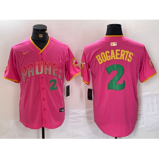 Men San Diego Padres 2 Xander Bogaerts Pink Cool Base Stitched Baseball Jersey 5 Men San Diego Padres 2 Xander Bogaerts Pink Cool Base Stitched Baseball Jersey 5