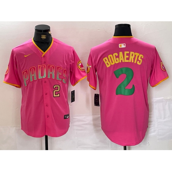 Men San Diego Padres 2 Xander Bogaerts Pink Cool Base Stitched Baseball Jersey 6 Men San Diego Padres 2 Xander Bogaerts Pink Cool Base Stitched Baseball Jersey 6