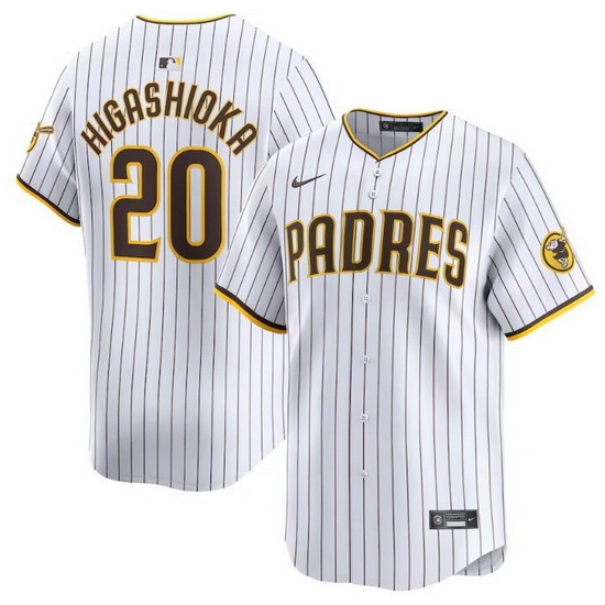 Men San Diego Padres 20 Kyle Higashioka White 2024 Home Limited Stitched Baseball Jersey Men San Diego Padres 20 Kyle Higashioka White 2024 Home Limited Stitched Baseball Jersey