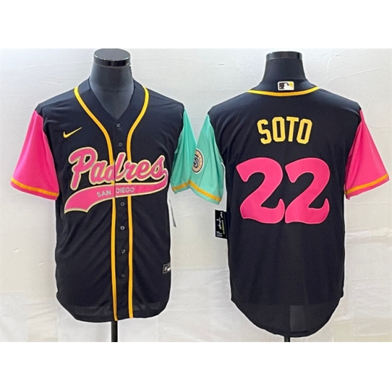 Men San Diego Padres 22 Juan Soto Black Cool Base Stitched Baseball Jersey Men San Diego Padres 22 Juan Soto Black Cool Base Stitched Baseball Jersey