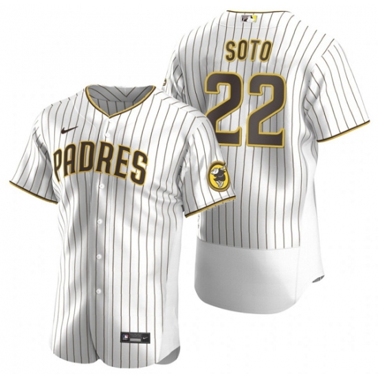Men San Diego Padres 22 Juan Soto White Flex Base Stitched Baseball Jersey Men San Diego Padres 22 Juan Soto White Flex Base Stitched Baseball Jersey