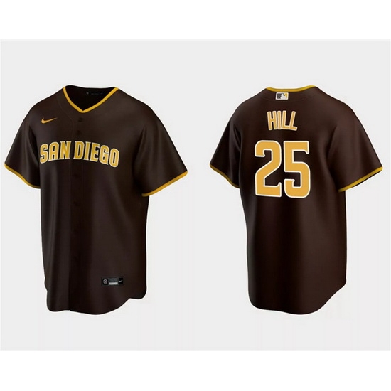 Men San Diego Padres 25 Tim Hill Brown Cool Base Stitched Jersey Men San Diego Padres 25 Tim Hill Brown Cool Base Stitched Jersey