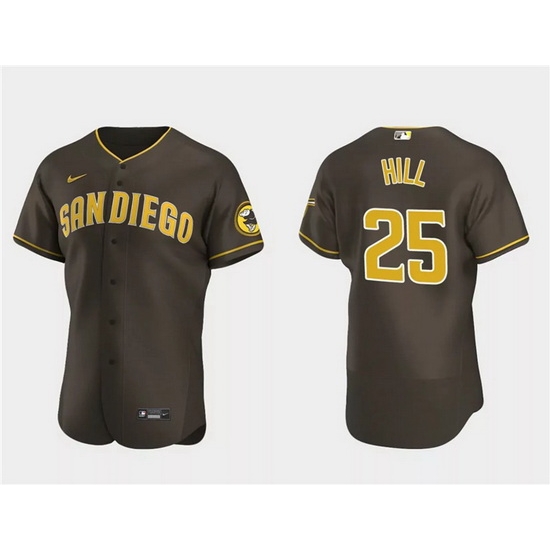 Men San Diego Padres 25 Tim Hill Brown Flex Base Stitched Baseball Jersey Men San Diego Padres 25 Tim Hill Brown Flex Base Stitched Baseball Jersey