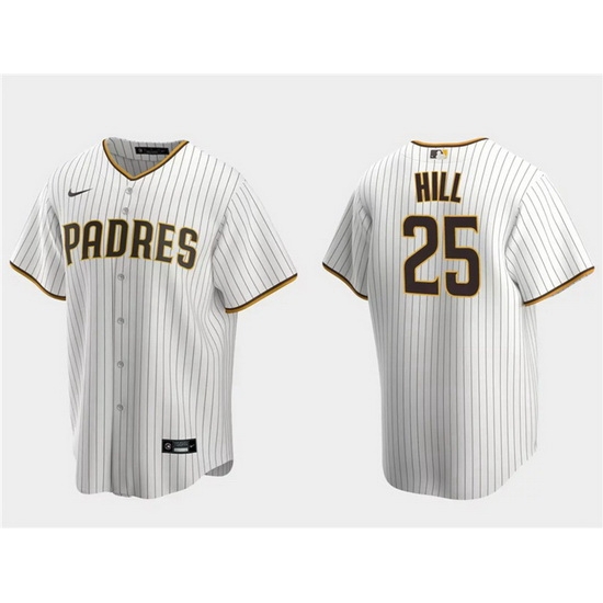 Men San Diego Padres 25 Tim Hill White Cool Base Stitched Jersey Men San Diego Padres 25 Tim Hill White Cool Base Stitched Jersey