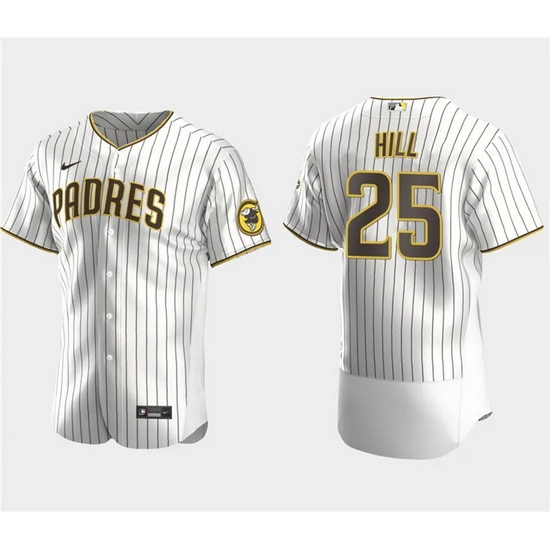 Men San Diego Padres 25 Tim Hill White Flex Base Stitched Baseball Jersey Men San Diego Padres 25 Tim Hill White Flex Base Stitched Baseball Jersey