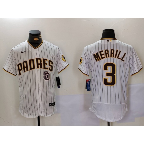 Men San Diego Padres 3 Jackson Merrill white Cool Base Stitched Baseball Jersey 019 Men San Diego Padres 3 Jackson Merrill white Cool Base Stitched Baseball Jersey 019