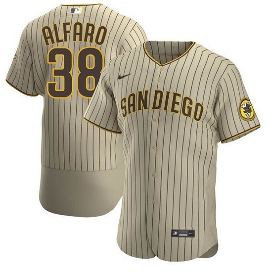 Men San Diego Padres 38 Jorge Alfaro Tan Flex Base Stitched Baseball Jersey Men San Diego Padres 38 Jorge Alfaro Tan Flex Base Stitched Baseball Jersey