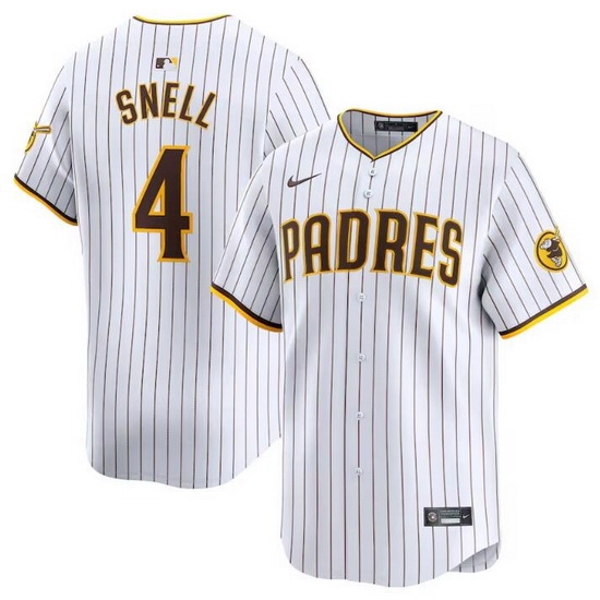 Men San Diego Padres 4 Blake Snell White 2024 Home Limited Stitched Baseball Jersey Men San Diego Padres 4 Blake Snell White 2024 Home Limited Stitched Baseball Jersey