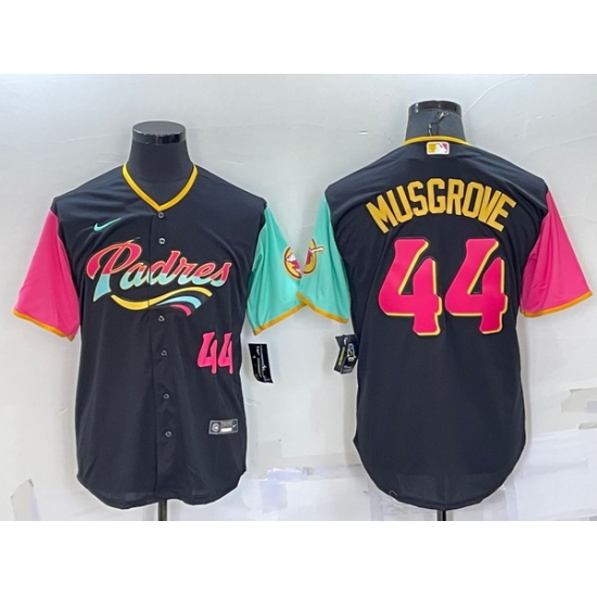 Men San Diego Padres 44 Joe Musgrove 2022 Black City Connect Cool Base Stitched Jersey Men San Diego Padres 44 Joe Musgrove 2022 Black City Connect Cool Base Stitched Jersey