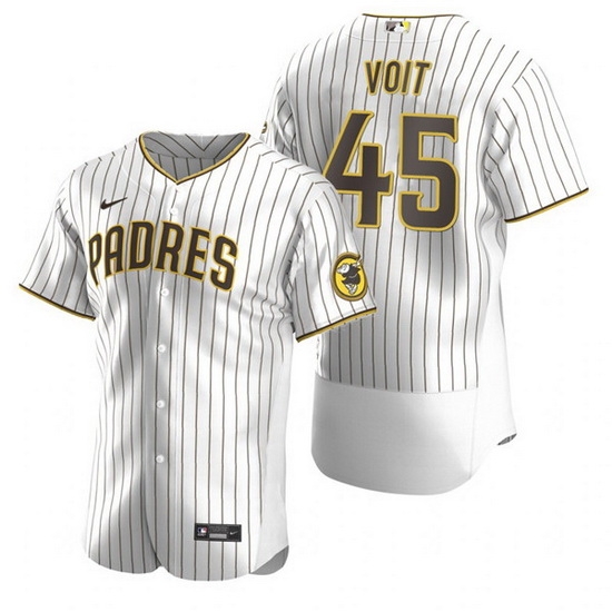Men San Diego Padres 45 Luke Voit White Flex Base Stitched Baseball jersey Men San Diego Padres 45 Luke Voit White Flex Base Stitched Baseball jersey