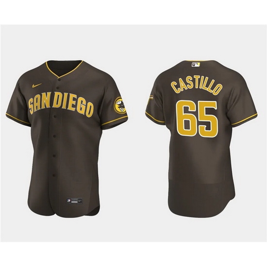 Men San Diego Padres 65 Jos E9 Castillo Brown Flex Base Stitched Baseball Jersey Men San Diego Padres 65 Jos E9 Castillo Brown Flex Base Stitched Baseball Jersey