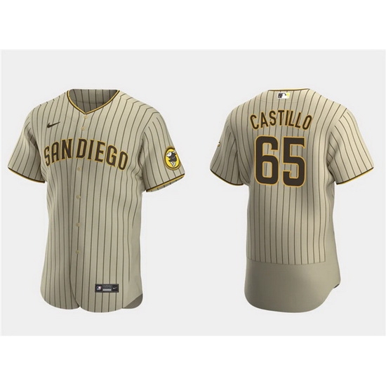 Men San Diego Padres 65 Jos E9 Castillo Tan Flex Base Stitched Baseball Jersey Men San Diego Padres 65 Jos E9 Castillo Tan Flex Base Stitched Baseball Jersey
