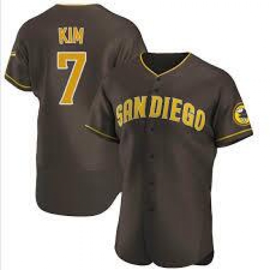 Men San Diego Padres 7 Ha Seong Kim Brown Stitched MLB Flexbase Base Nike Jersey Men San Diego Padres 7 Ha Seong Kim Brown Stitched MLB Flexbase Base Nike Jersey