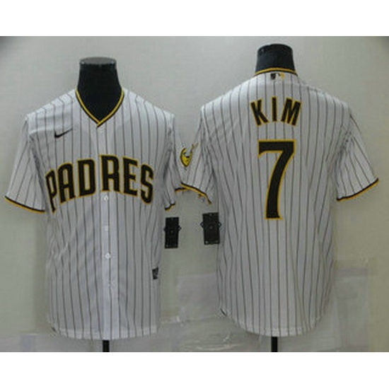 Men San Diego Padres 7 Ha Seong Kim White Stitched MLB Cool Base Nike Jersey Men San Diego Padres 7 Ha Seong Kim White Stitched MLB Cool Base Nike Jersey