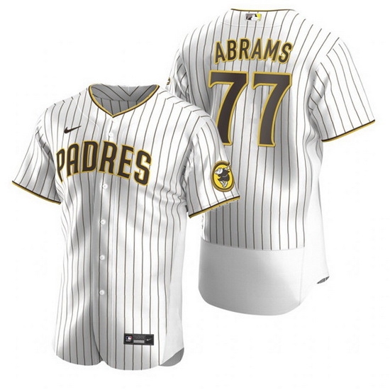 Men San Diego Padres 77 C J Abrams White Flex Base Stitched Baseball jersey Men San Diego Padres 77 C J Abrams White Flex Base Stitched Baseball jersey
