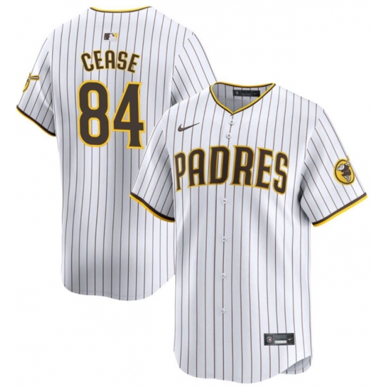 Men San Diego Padres 84 Dylan Cease White Home Limited Stitched Baseball Jersey Men San Diego Padres 84 Dylan Cease White Home Limited Stitched Baseball Jersey