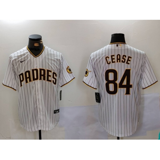 Men San Diego Padres 84 Dylan Cease White Patch Cool Base Stitched Men San Diego Padres 84 Dylan Cease White Patch Cool Base Stitched