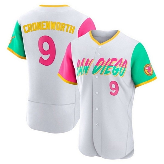 Men San Diego Padres 9 Jake Cronenworth 2022 White City Connect Flex Base Stitched Baseball Jersey Men San Diego Padres 9 Jake Cronenworth 2022 White City Connect Flex Base Stitched Baseball Jersey