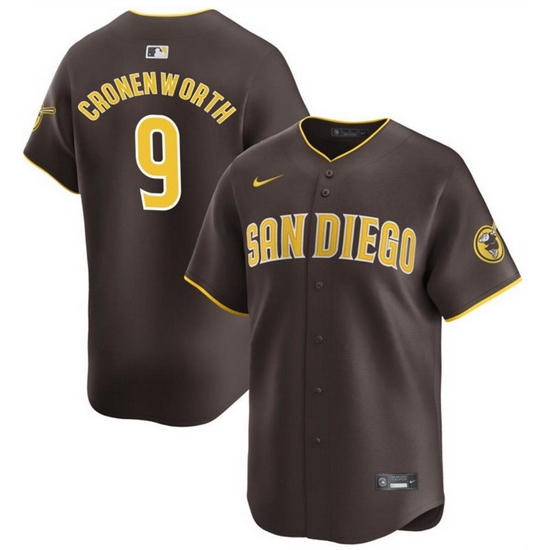 Men San Diego Padres 9 Jake Cronenworth Brown 2024 Away Limited Stitched Baseball Jersey Men San Diego Padres 9 Jake Cronenworth Brown 2024 Away Limited Stitched Baseball Jersey