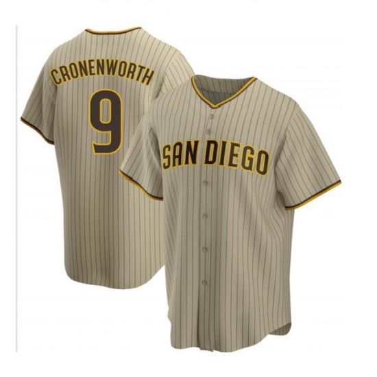 Men San Diego Padres 9 Jake Cronenworth Brown Cool Base Stitched Jerse Men San Diego Padres 9 Jake Cronenworth Brown Cool Base Stitched Jerse