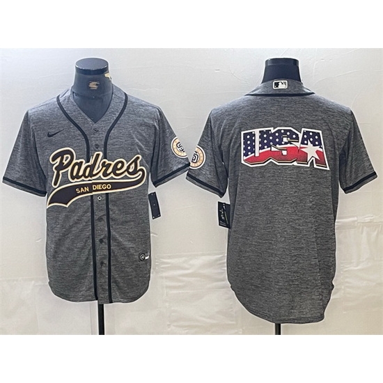 Men San Diego Padres Gray Team Big Logo Cool Base Stitched Baseball Jersey 2 Men San Diego Padres Gray Team Big Logo Cool Base Stitched Baseball Jersey 2
