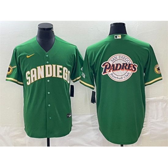 Men San Diego Padres Green Team Big Logo Cool Base Stitched Baseball Jersey 001 Men San Diego Padres Green Team Big Logo Cool Base Stitched Baseball Jersey 001