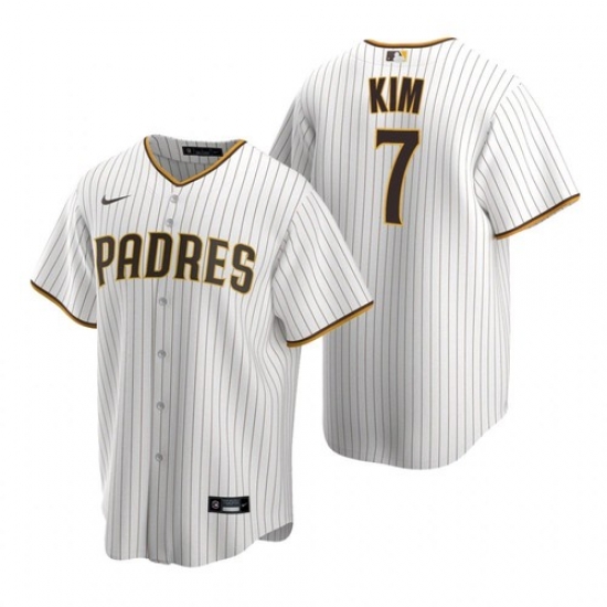 Men San Diego Padres Ha-Seong Kim White Brown Stitched MLB Jersey Men San Diego Padres Ha-Seong Kim White Brown Stitched MLB Jersey