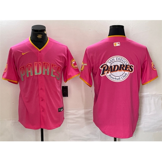 Men San Diego Padres Team Big Logo Pink Cool Base Stitched Baseball Jersey Men San Diego Padres Team Big Logo Pink Cool Base Stitched Baseball Jersey