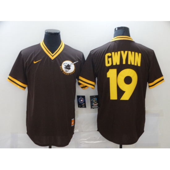 Men San Diego Padres Tony Gwynn 19 Brown MLB Jersey Men San Diego Padres Tony Gwynn 19 Brown MLB Jersey
