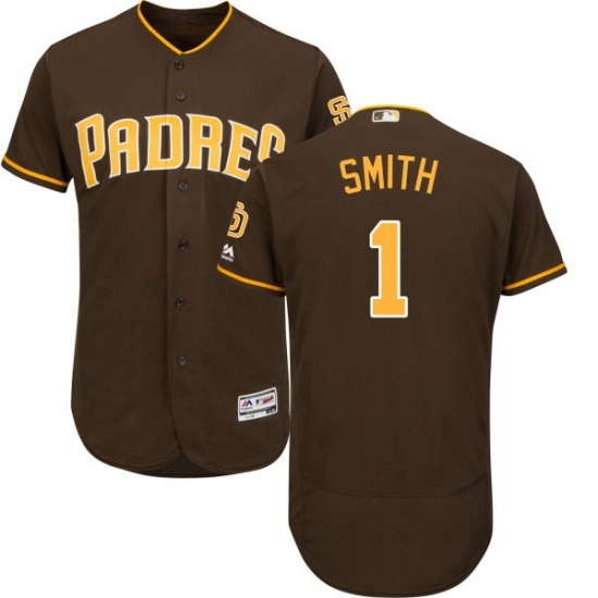 Mens Majestic San Diego Padres 1 Ozzie Smith Brown Alternate Flex Base Authentic Collection MLB Jersey Mens Majestic San Diego Padres 1 Ozzie Smith Brown Alternate Flex Base Authentic Collection MLB Jersey