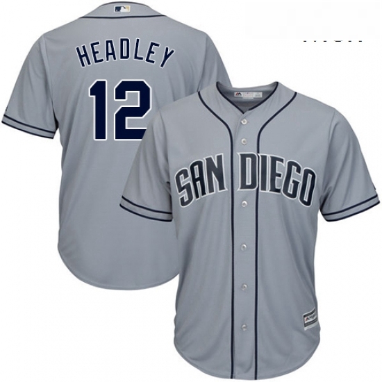 Mens Majestic San Diego Padres 12 Chase Headley Replica Grey Road Cool Base MLB Jersey Mens Majestic San Diego Padres 12 Chase Headley Replica Grey Road Cool Base MLB Jersey