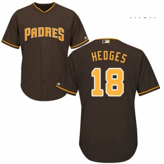 Mens Majestic San Diego Padres 18 Austin Hedges Replica Brown Alternate Cool Base MLB Jersey Mens Majestic San Diego Padres 18 Austin Hedges Replica Brown Alternate Cool Base MLB Jersey