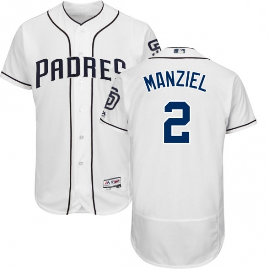 Mens Majestic San Diego Padres 2 Johnny Manziel White Home Flex Base Authentic Collection MLB Jersey Mens Majestic San Diego Padres 2 Johnny Manziel White Home Flex Base Authentic Collection MLB Jersey