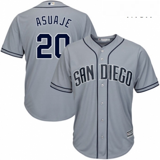 Mens Majestic San Diego Padres 20 Carlos Asuaje Replica Grey Road Cool Base MLB Jersey Mens Majestic San Diego Padres 20 Carlos Asuaje Replica Grey Road Cool Base MLB Jersey