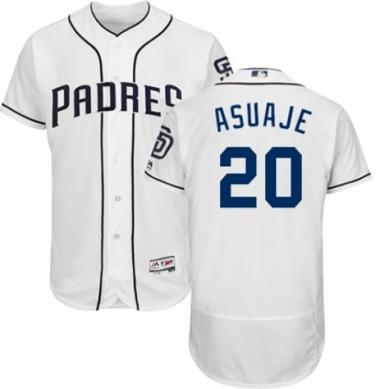 Mens Majestic San Diego Padres 20 Carlos Asuaje White Home Flex Base Authentic Collection MLB Jersey Mens Majestic San Diego Padres 20 Carlos Asuaje White Home Flex Base Authentic Collection MLB Jersey