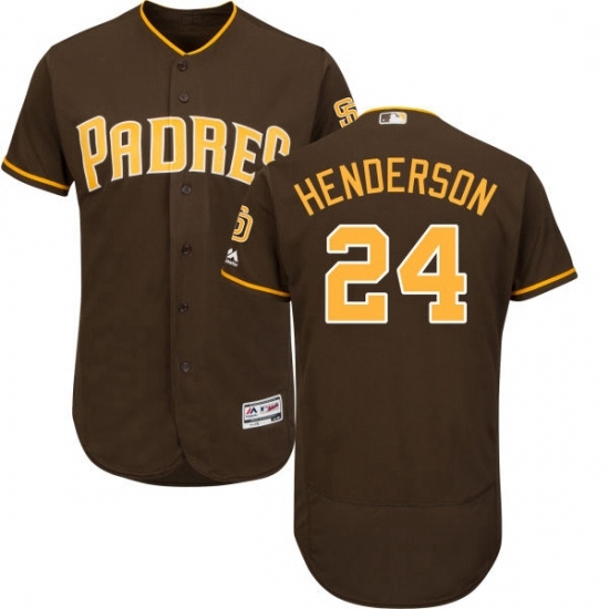 Mens Majestic San Diego Padres 24 Rickey Henderson Brown Alternate Flex Base Authentic Collection MLB Jersey Mens Majestic San Diego Padres 24 Rickey Henderson Brown Alternate Flex Base Authentic Collection MLB Jersey