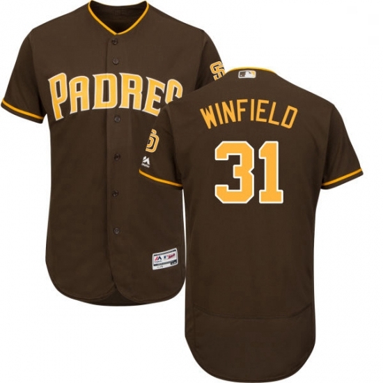 Mens Majestic San Diego Padres 31 Dave Winfield Brown Alternate Flex Base Authentic Collection MLB Jersey Mens Majestic San Diego Padres 31 Dave Winfield Brown Alternate Flex Base Authentic Collection MLB Jersey