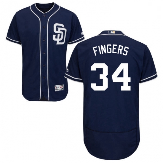 Mens Majestic San Diego Padres 34 Rollie Fingers Navy Blue Alternate Flex Base Authentic Collection MLB Jersey Mens Majestic San Diego Padres 34 Rollie Fingers Navy Blue Alternate Flex Base Authentic Collection MLB Jersey