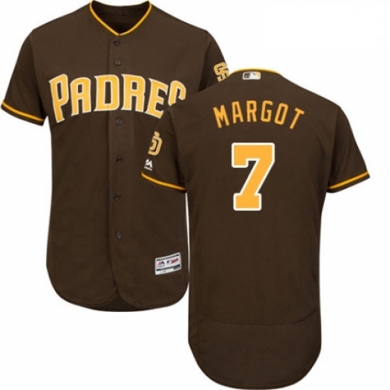 Mens Majestic San Diego Padres 7 Manuel Margot Brown Alternate Flex Base Authentic Collection MLB Jersey Mens Majestic San Diego Padres 7 Manuel Margot Brown Alternate Flex Base Authentic Collection MLB Jersey