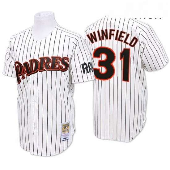 Mens Mitchell and Ness San Diego Padres 31 Dave Winfield Authentic WhiteBlue Strip Throwback MLB Jersey Mens Mitchell and Ness San Diego Padres 31 Dave Winfield Authentic WhiteBlue Strip Throwback MLB Jersey