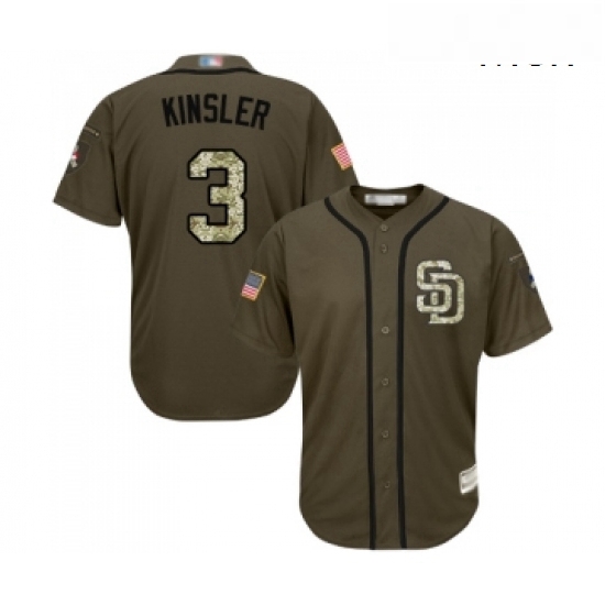 Mens San Diego Padres 3 Ian Kinsler Authentic Green Salute to Service Baseball Jersey Mens San Diego Padres 3 Ian Kinsler Authentic Green Salute to Service Baseball Jersey