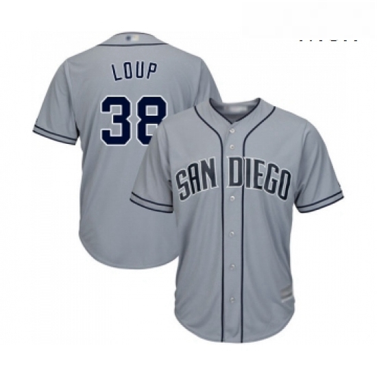 Mens San Diego Padres 38 Aaron Loup Replica Grey Road Cool Base Baseball Jersey Mens San Diego Padres 38 Aaron Loup Replica Grey Road Cool Base Baseball Jersey