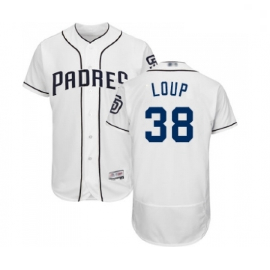 Mens San Diego Padres 38 Aaron Loup White Home Flex Base Authentic Collection Baseball Jersey Mens San Diego Padres 38 Aaron Loup White Home Flex Base Authentic Collection Baseball Jersey