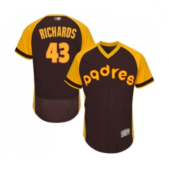 Mens San Diego Padres 43 Garrett Richards Brown Alternate Cooperstown Authentic Collection MLB Jersey Flex Base Mens San Diego Padres 43 Garrett Richards Brown Alternate Cooperstown Authentic Collection MLB Jersey Flex Base