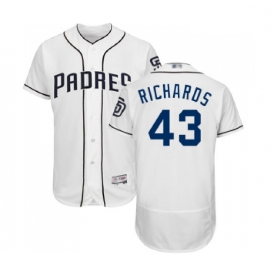 Mens San Diego Padres 43 Garrett Richards White Home Flex Base Authentic Collection Baseball Jersey Mens San Diego Padres 43 Garrett Richards White Home Flex Base Authentic Collection Baseball Jersey