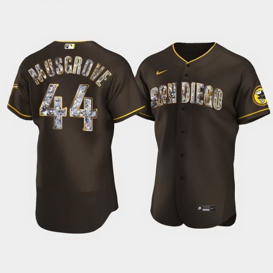 Men's San Diego Padres #44 Joe Musgrove Diamond Edition Brown Jersey Men's San Diego Padres #44 Joe Musgrove Diamond Edition Brown Jersey