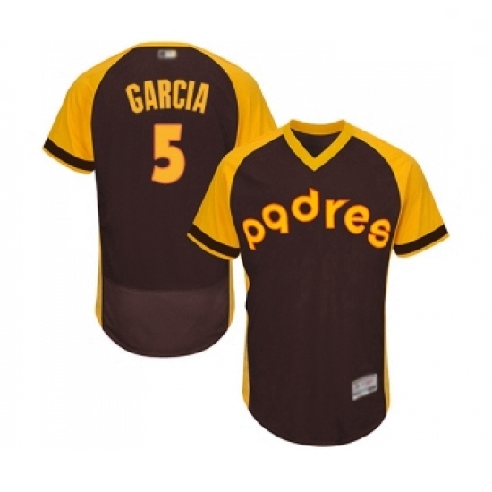 Mens San Diego Padres 5 Greg Garcia Brown Alternate Cooperstown Authentic Collection MLB Jersey Flex Base Baseb Mens San Diego Padres 5 Greg Garcia Brown Alternate Cooperstown Authentic Collection MLB Jersey Flex Base Baseb