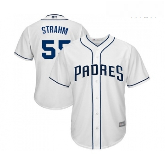 Mens San Diego Padres 55 Matt Strahm Replica White Home Cool Base Baseball Jersey Mens San Diego Padres 55 Matt Strahm Replica White Home Cool Base Baseball Jersey