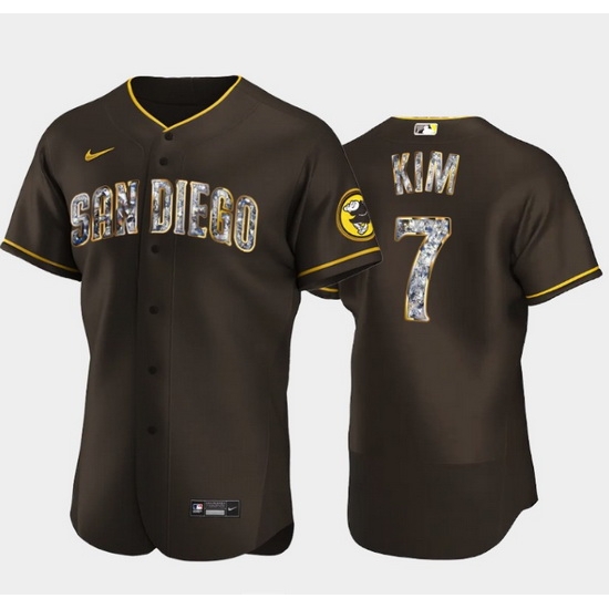 Men's San Diego Padres #7 Ha Seong Kim Diamond Edition Brown Jersey Men's San Diego Padres #7 Ha Seong Kim Diamond Edition Brown Jersey